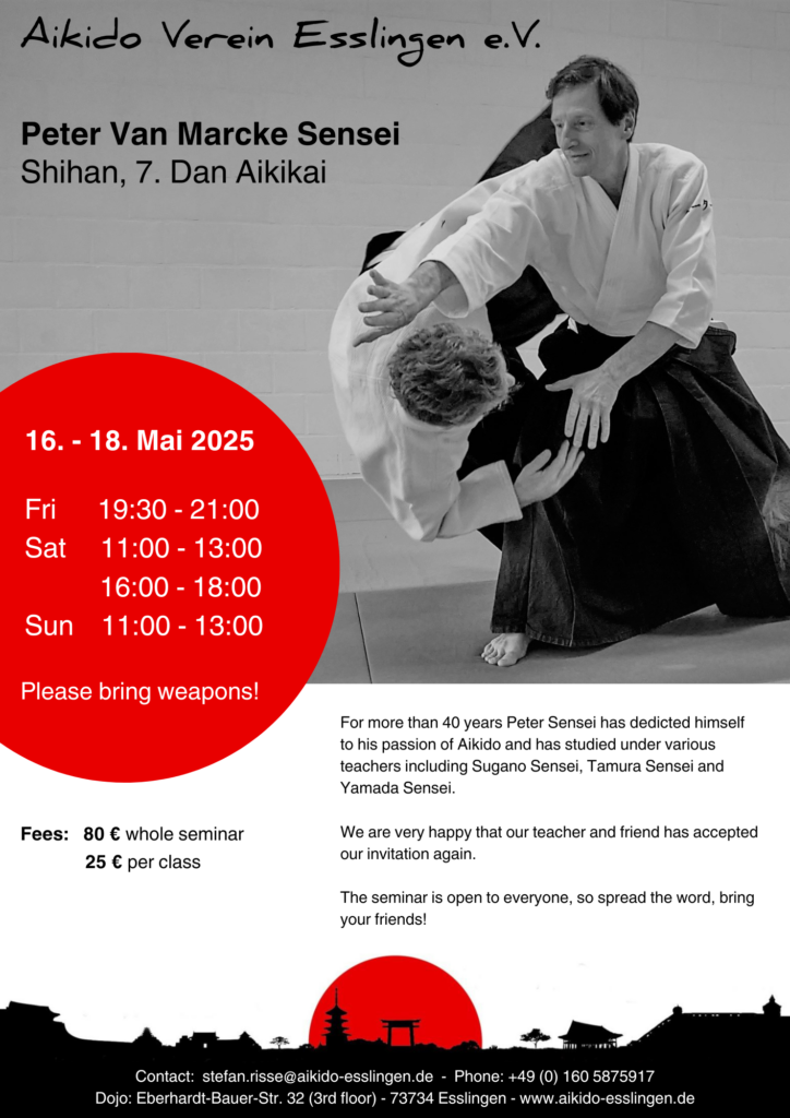 Seminar with Peter Van Marcke Esslingen, Germany 16-18 May 2025