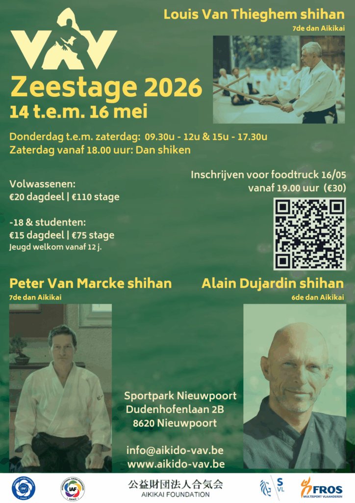 Zeestage 2026 met Louis Van Thieghem, Peter Van Marcke en Alain Dujardin
