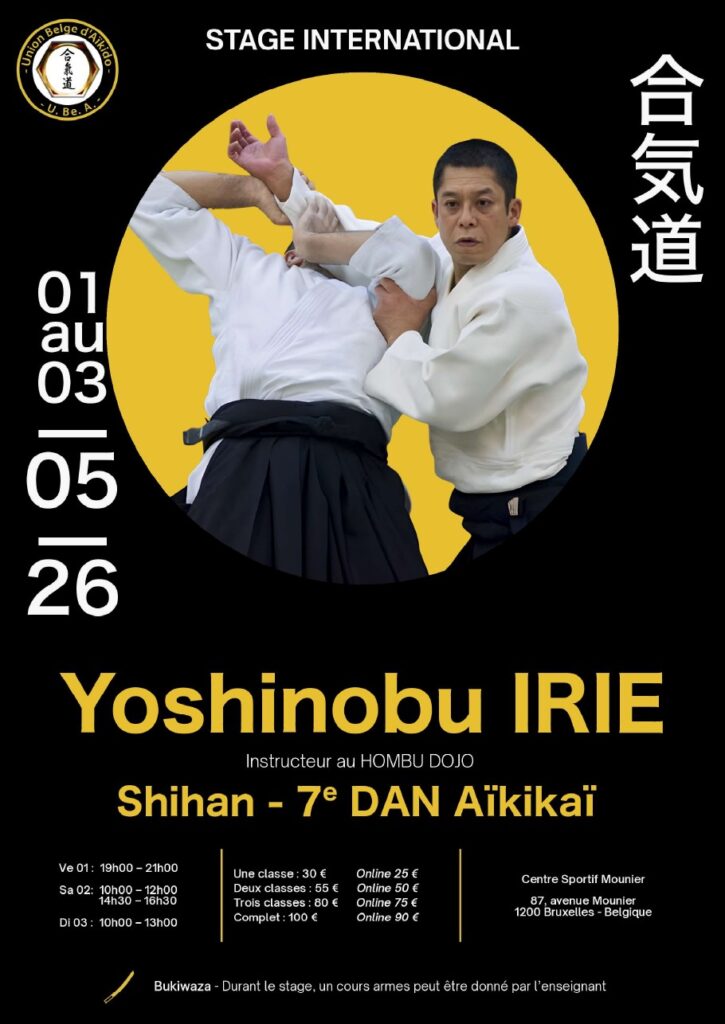 Stage met Irie sensei 7e dan Brussel 1-3 mei 2026